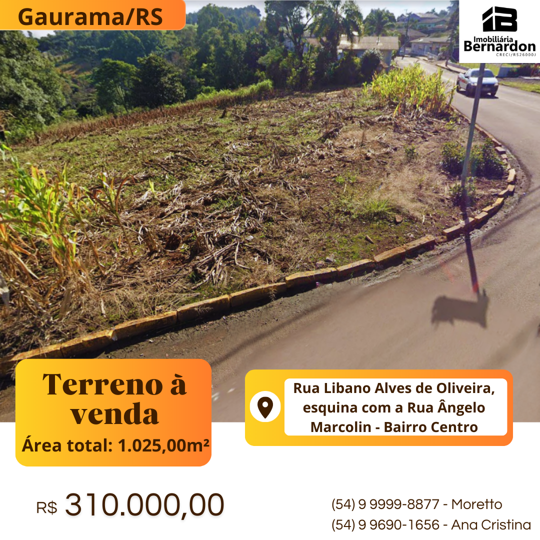 Imagem: Terreno de esquina com excelente localização em Gaurama/RS